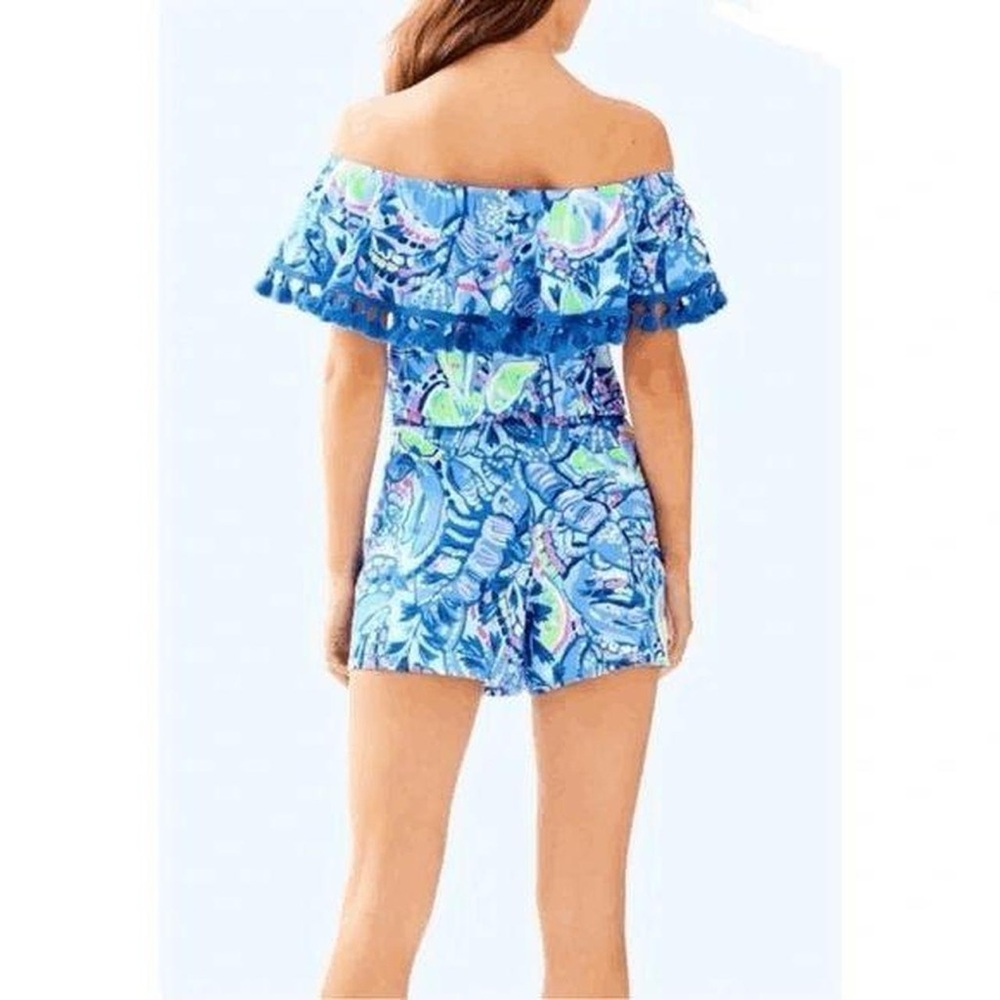 Lilly Pulitzer La Fortuna Romper In Blue Peri Pinch Pinch Size S - Picture 4 of 14